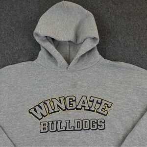 Vintage Russell Athletic Wingate Bulldogs Hoodie Mens Large Gray